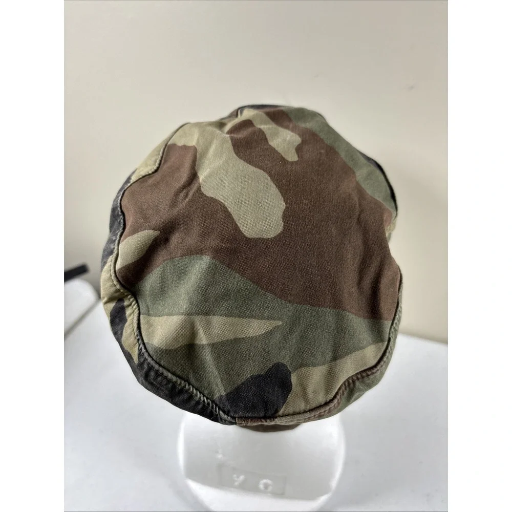 Army Cap Green U.S.‎ Military Hat Size 7 1/4 w/Ear Flap woodland camo VTG